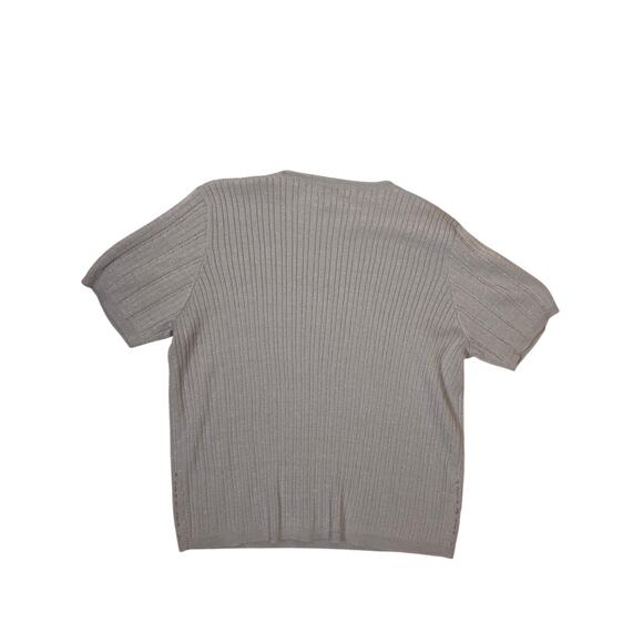 Alfred Dunner Lilac Beaded Knit Top Women’s XL | Short Sleeve Elegant Blouse - Picture 4 of 5